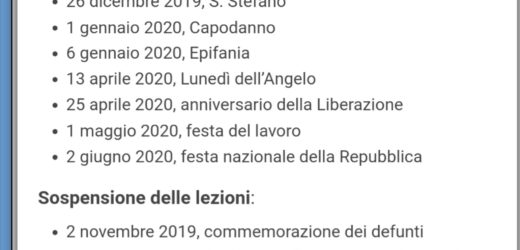 Calendario 2019-2020