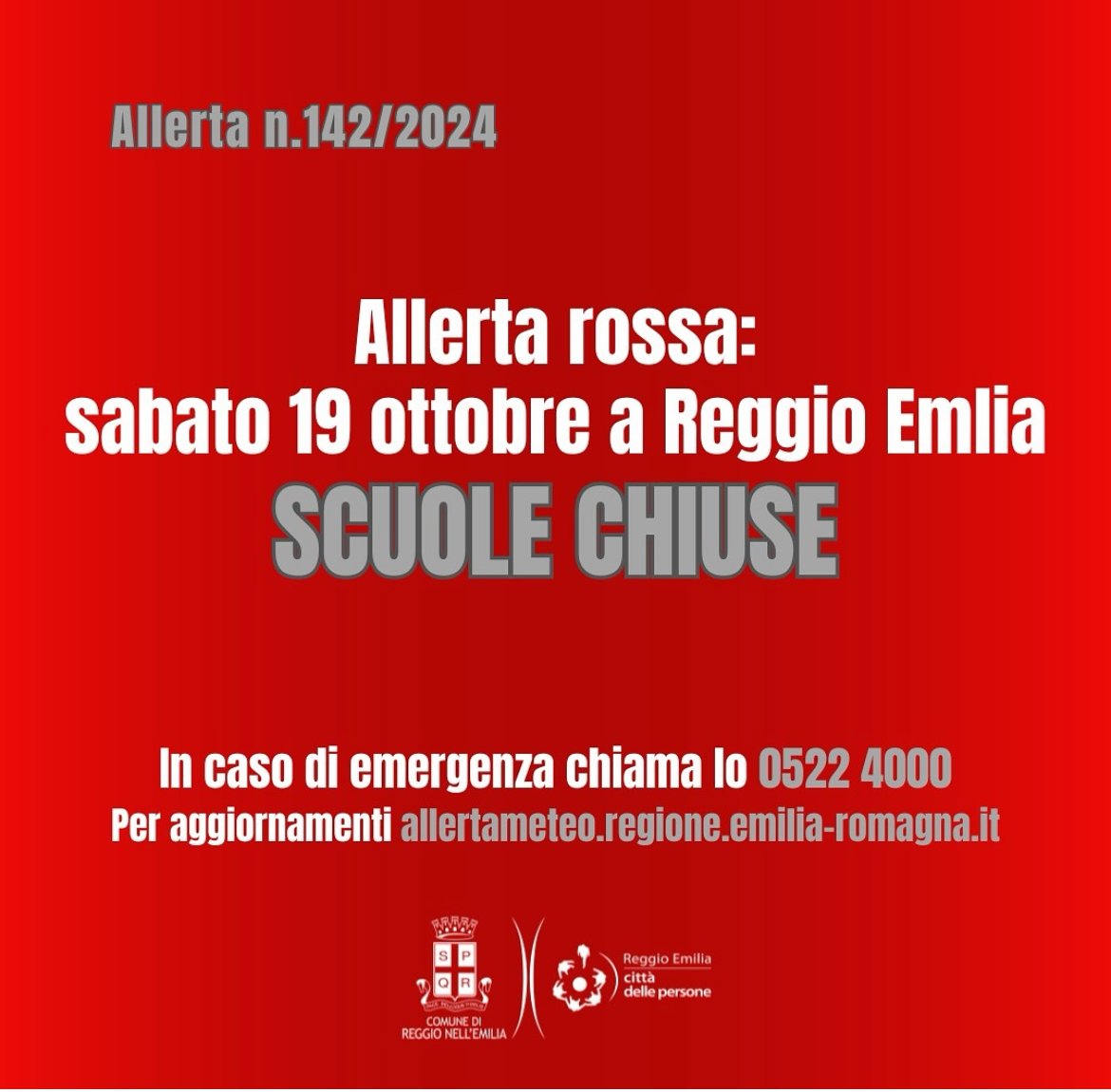 SABATO 19.10 CHIUSURA SCUOLA